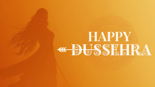 happy dussehra traditional golden banner design. 