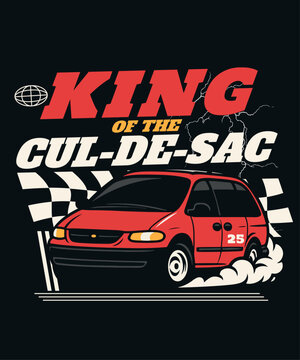 Racing van king t-shirt design