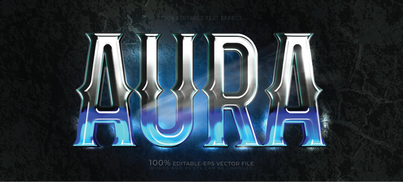 Blue Fire Metallic Editable Text Effect