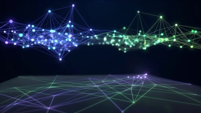 量子神経シナプス格子がサイバー空間で光波を伝送する研究用背景映像