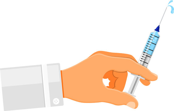 Doctor holding syringe in hand