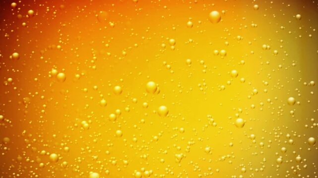 Golden beer bubbles rising carbonated liquid abstract background