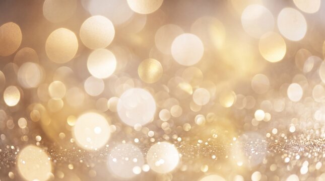Golden Bokeh Lights and Glitter Background for Celebration