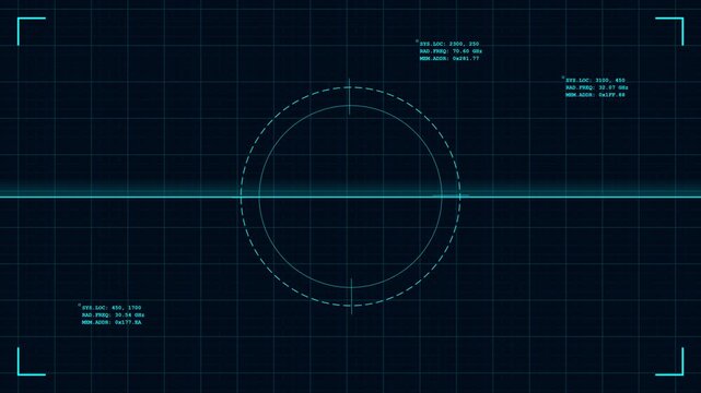 Premium 10-second seamless looping 4K Horizontal (16:9) background featuring a minimalist digital blueprint grid, sweeping scanner lines, rotating technical crosshairs, and subtle telemetry data. 
