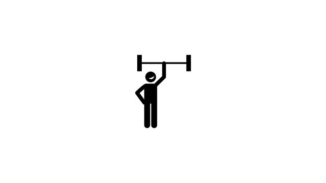 Weightlifter holding barbell overhead fitness training session