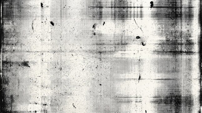Halftone dot screen photocopy texture with dark ink spots scan lines and retro print noise overlay for vintage comic pop art poster background creative graphic design