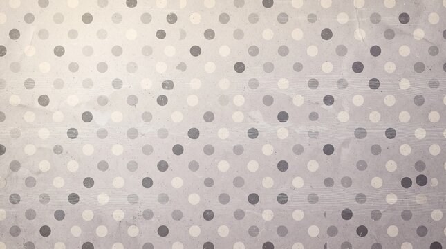 Light distressed background with subtle white polka dot pattern on off white grunge paper texture, featuring soft scratches and retro grain for elegant packaging and card design.