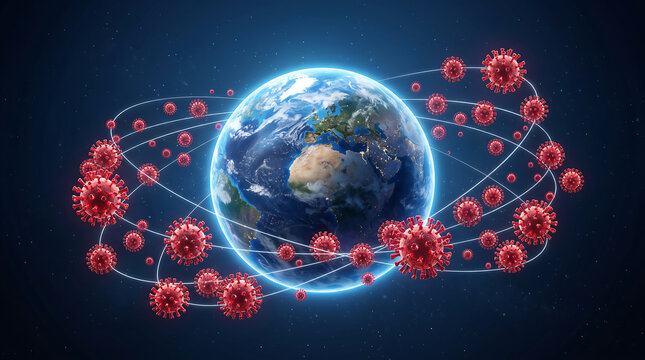 Coronavirus covid19 pandemic global spread concept art