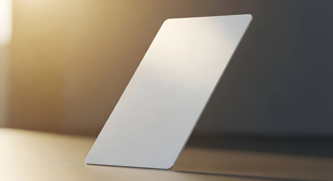 Blank Card Mockup Displayed in Minimalist Design Setting with Soft Light Background and Subtle Shadows for Creative Presentation