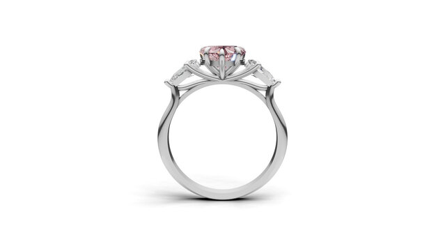 silver ring with diamonds