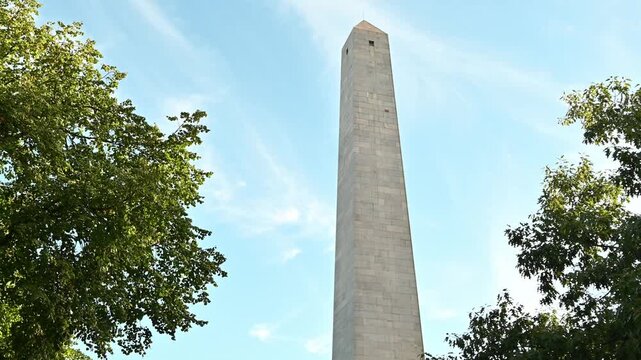 The historic Bulker Hill Monument in Charlestown, Massachusetts, USA.