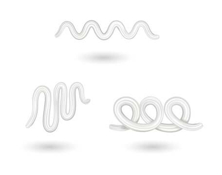 Neon light tubes in white color, transparent background