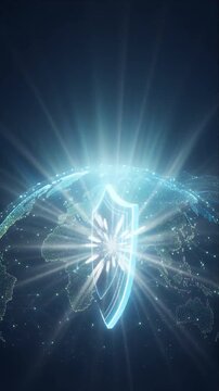 Cybersecurity Cybersecurity Shield Protecting Digital Globe Network with Glowing Data Connections, Privacy Security and Advanced Online Protection Technology Against Cyber Threats Globally