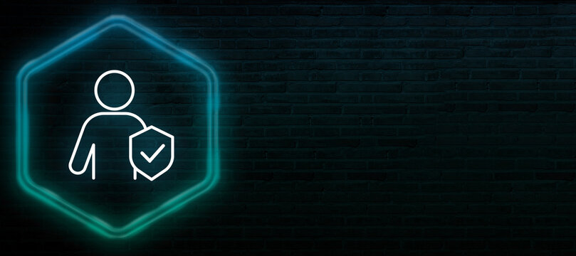  icon depicts cyber user authentication and verified identity protection