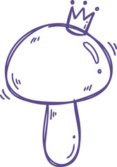 Obraz premium Crowned mushroom naive illustration
