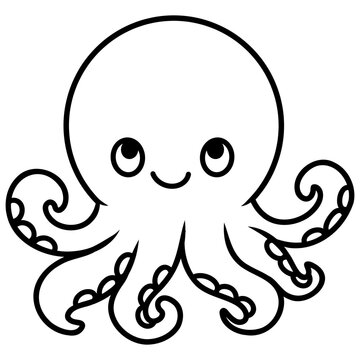 funny octopus icon cartoon