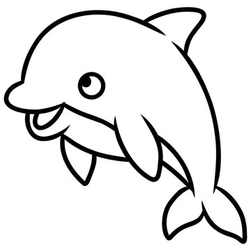 Cartoon Dolphin Icon Illustration