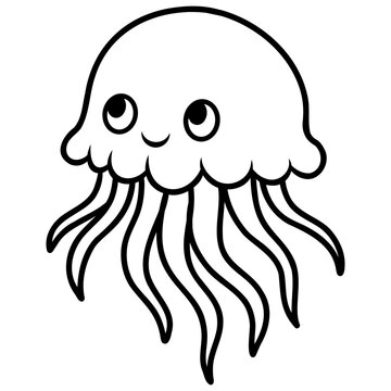 Jellyfish animal marine coloring book for kids