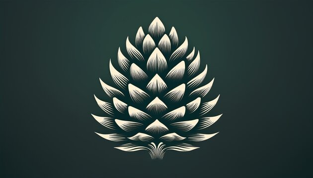 minimalist pine cone logo with elegant design