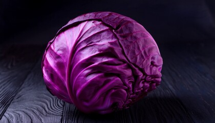 Fototapeta premium vibrant purple hued cabbage head