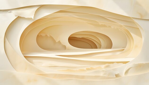 Beige cream paper spiral craft design