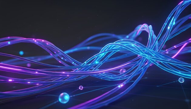 Abstract futuristic network of glowing blue lines