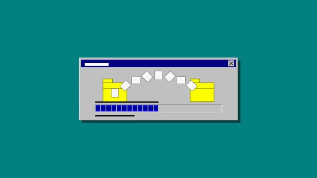 Classic Digital File Transfer Animation Progress Bar