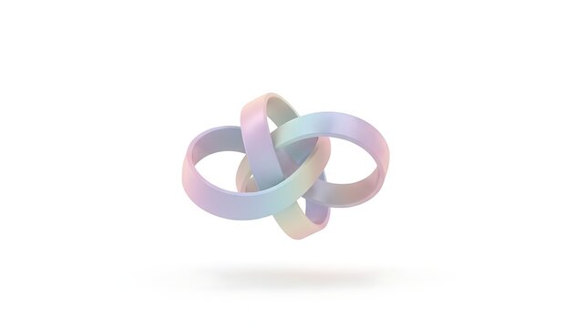 Colorful 3d knotted ribbon floating in air