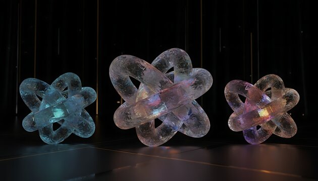 3d abstract molecular cluster structures