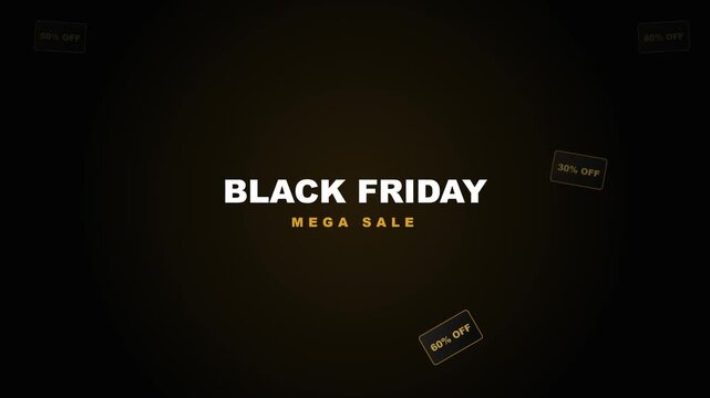 Black Friday Falling Price Tags Animation for Discount Shopping Promotion