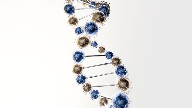 DNA Double Helix Rotating - 3D Biotech Science Animation