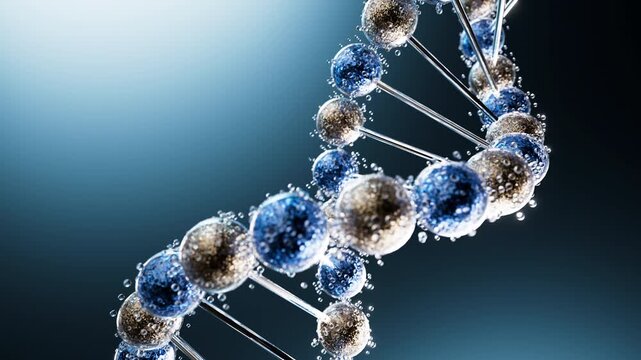DNA Double Helix 3D CGI Biotechnology Genomics Concept