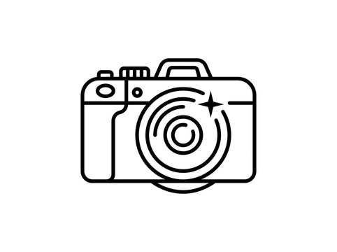 Minimalist camera icon with lens flare design