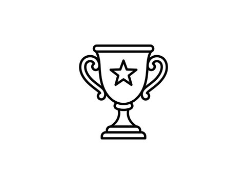 Minimalist trophy cup with star icon award symbol