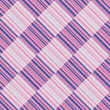 Pink and Blue Diagonal Plaid Pattern Background, suitable for textile design, wallpaper, packaging design, fabric