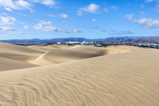 Gran Canaria Maspalomas sand dunes desert on Canary islands in Spain