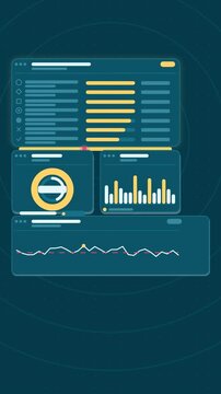 Vertical 9:16 animation of playlist shuffle order reordering in cyan and teal on a dark background. Seamless looping 4K motion graphics shot in portrait format for reels, shorts, stories and mobile ap