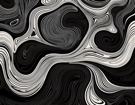 abstract liquid doodle shape seamless pattern creative minimalist style art background trendy design with basic shapes modern black and white wallpaper print backdrop