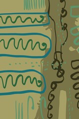 Abstract image for printing. Picture for modern interiors. The picture is painted by hand on a tablet. © neurostructure