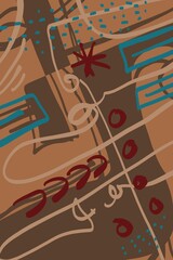Abstract image for printing. Picture for modern interiors. The picture is painted by hand on a tablet. © neurostructure