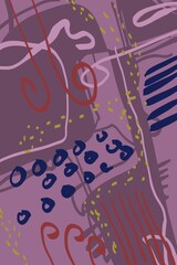Abstract image for printing. Picture for modern interiors. The picture is painted by hand on a tablet. © neurostructure