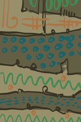 Abstract image for printing. Picture for modern interiors. The picture is painted by hand on a tablet. © neurostructure
