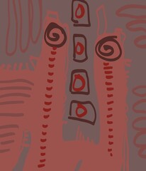 Abstract image for printing. Picture for modern interiors. The picture is painted by hand on a tablet. © neurostructure