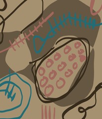 Abstract image for printing. Picture for modern interiors. The picture is painted by hand on a tablet. © neurostructure