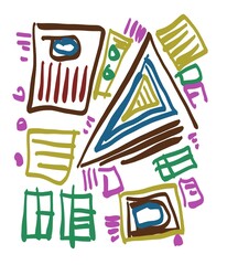 Abstract image for printing. Picture for modern interiors. The picture is painted by hand on a tablet. © neurostructure