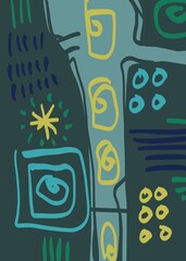 Abstract image for printing. Picture for modern interiors. The picture is painted by hand on a tablet. © neurostructure