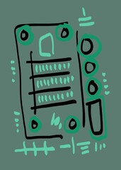 Abstract image for printing. Picture for modern interiors. The picture is painted by hand on a tablet. © neurostructure