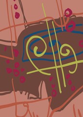 Abstract image for printing. Picture for modern interiors. The picture is painted by hand on a tablet. © neurostructure