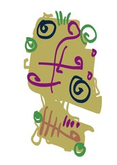Abstract image for printing. Picture for modern interiors. The picture is painted by hand on a tablet. © neurostructure