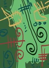 Abstract image for printing. Picture for modern interiors. The picture is painted by hand on a tablet. © neurostructure